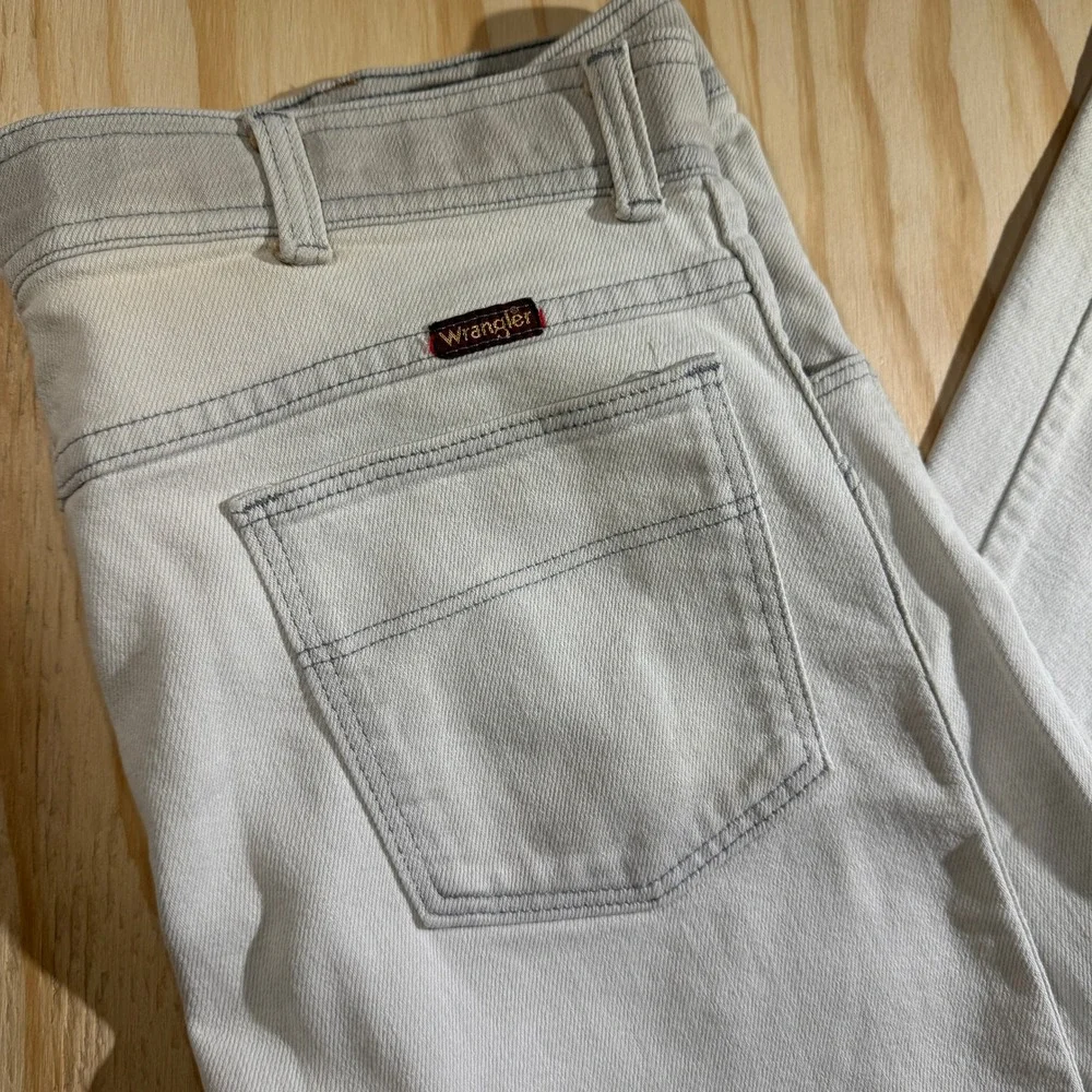 Wrangler Men's Vintage Made in USA Heavyweight Denim Bootcut Jeans White Wash 36